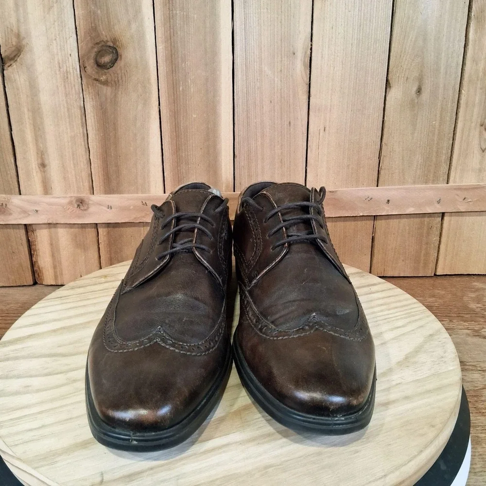 ECCO Melbourne Wingtip‎ Oxford Shoes Mens 11 45 EU Brown Leather Brogue Derby